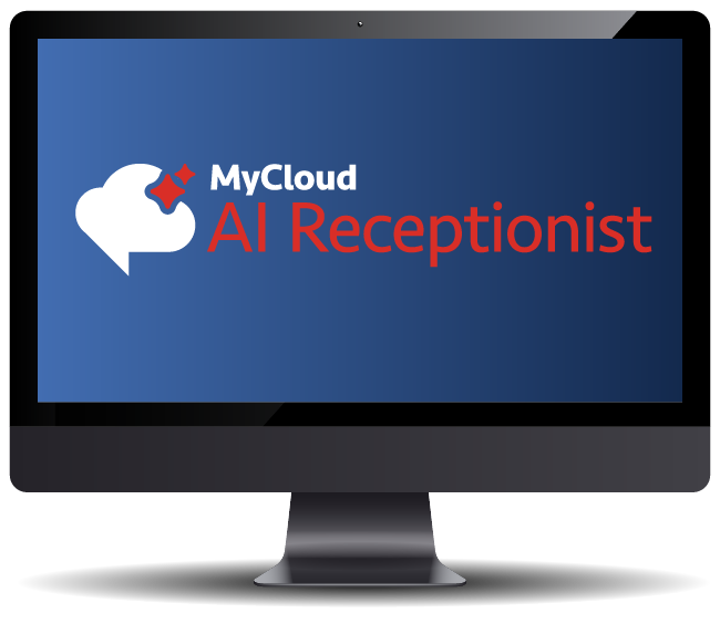 computer with MyCloud AI Receptionist